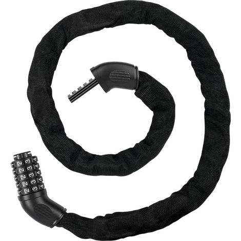 Chaîne Antivol Vélo 100 CM, Chaîne Cadenas Vélo, Noir Chaîne Antivol Sécurité, Combinaison Réinitialisable à 5 Chiffres, pour Vélo, Moto, Scooter, Clôture, Portail (1/5)