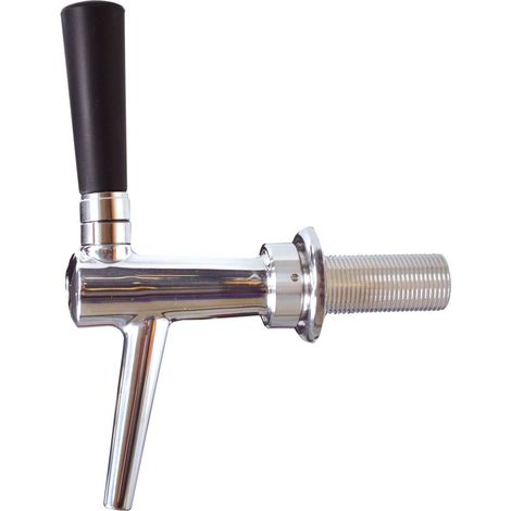 Zapfhahn, Bierzapfhahn, Schankhahn, Kolbenschankhahn aus Chromnickelstahl, Modell - C-TAP, NW 10mm, Poliert, Gewindelänge: 55 mm