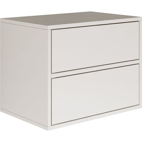 Selsey FRAMME – Comodino sospeso con 2 cassetti – bianco – 50 cm