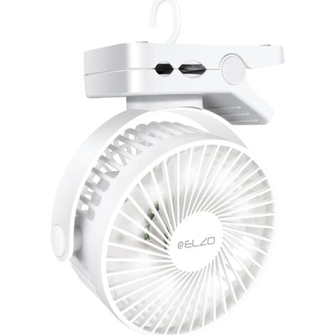 Mini-USB-wiederaufladbarer Campingventilator, 12000-mAh-Akku, mit LED-Licht und Haken, 360°-Drehung und leisem Betrieb, Fernbedienung (1/5)
