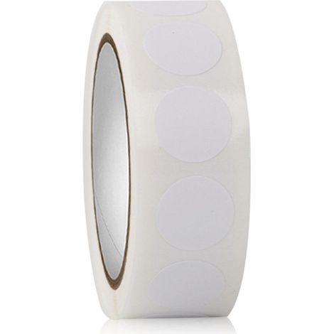 1000 étiquettes autocollantes rondes de 13 mm, colorées, pour le classement et l'étiquetage de documents, fournitures de bureau et scolaires, blanc. (1/4)