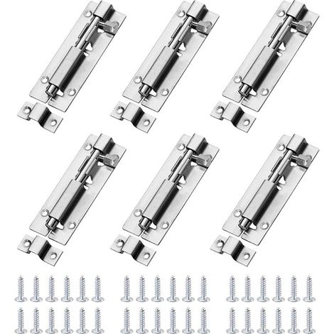 Door Latch, Steel Door Bolts, Sliding Bolt with Screws, Door Lock Bolts, Sliding Latch, Sliding Door Lock, 3 Inch 74 mm (1/3)