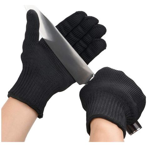 Gants de sécurité pour homme en fils de kevlar et en acier inoxydable - Noir (1/5)