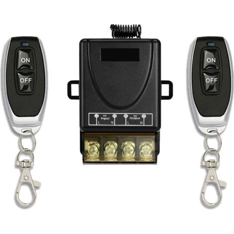 Commutateur de relais sans fil, 220V/230V/240V/40A Commutateur RF sans fil pour appareils ménagers, pompes, plafonniers et équipements (interrupteur à distance noir) (1/4)
