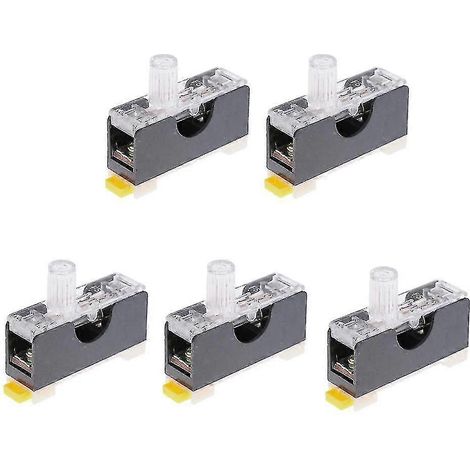 2 x 5 pièces FS101 6 30 mm 10 A porte-fusible avec témoin lumineux pour rail DIN (1/4)