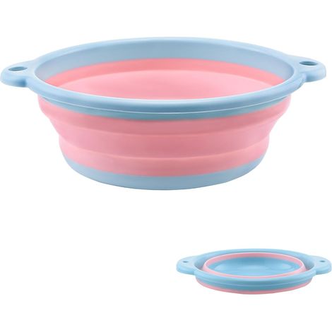 Bassine à vaisselle pliable, panier multifonctionnel en plastique silicone, adapté à une utilisation en extérieur, en voyage et en camping, permettant un gain de place (bleu, dahao).
