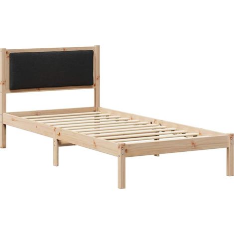 Estructura de cama Negro 90 x 200 cm Madera de pino macizo vidaXL