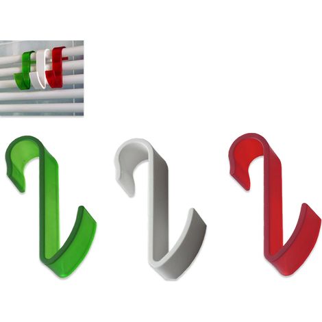 Multipack da 3 ganci hook italia verde bianco e rosso pika' appendini per radiatori indistruttibili (1/2)