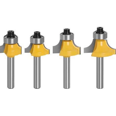Routeur de Arrondi Fraise Defonceuse Arrondi Coin Rayon Outil de Bordure pour Le Travail du Bois Outils Carpenter 4PCS (1/4)