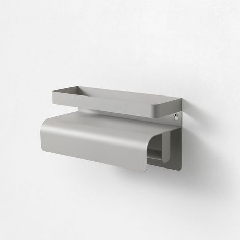 Moderne Küchenregal Gef mit Metall-Küchenrollenhalter - Grau