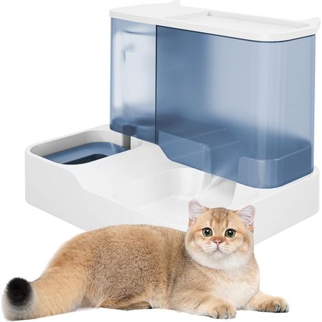 Automatischer 2-in-1-Futter- und Wasserspender für Katzen, 3,8 l Schwerkraftbetrieb, BPA-frei, 2,8 l Futter + 1 l Wasser, auslaufsicher, kein Stromanschluss erforderlich (1/5)