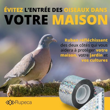 80 m x 4,8 cm Pegon Vogelabwehrband – doppelseitig reflektierend – Vogelabwehr (1/4)