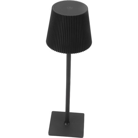 Lampe de table sans fil, commande tactile, intensité lumineuse réglable, batterie 4000 mAh, rechargeable par USB, LED, idéale pour chambre, bureau ou café (noire). (1/5)