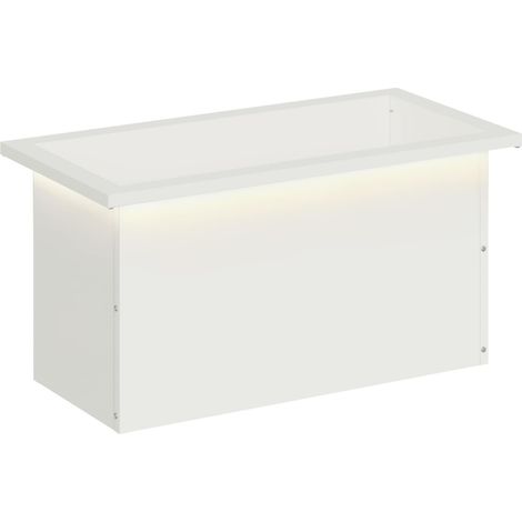 Fioriera da giardino con LED Bianco 30 x 60 x 30 cm Acciaio vidaXL (1/5)