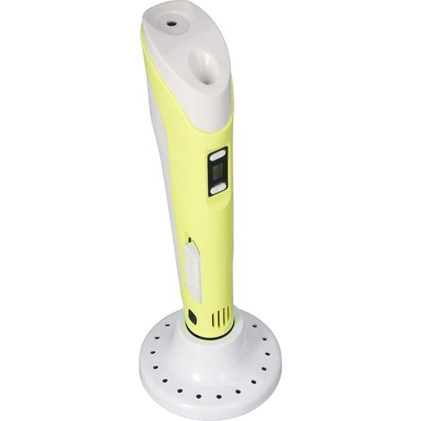 Stylo 3D avec Support ABS, Kit de Consommation PLA 3 Couleurs, Crayon Imprimante 3D Facile à Utiliser, DC5V Jaune, Lot Complet (1/5)