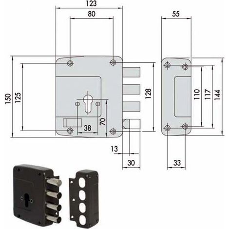Cerradura de Seguridad Simple Dx 56152-60-1 Cisa