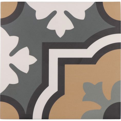 Aelle - Carrelage sol / mur effet ciment à motif 20x20 cm RIVOLI - MONACO GRIS - Vendu par boîte de 1 m² (1/3)