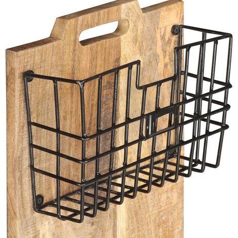 Étagère à Revues Murale en Bois de Manguier Massif, Porte-Revues Suspendu 33x10x67 cm, Rangement Design Minimaliste Couleur Bois Naturel pour Salon et Bureau (1/5)