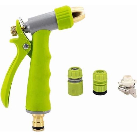 Green Garden Hose Nozzle Water Spray Nozzle for Car Washing 1Set (1/5)