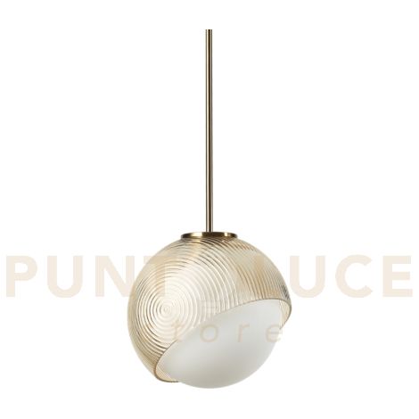 BLOOM LAMPADARIO A SOSPENSIONE 1 LUCE ATTACCO E27 LAMPADINA INCLUSA L.22CM OTTONE