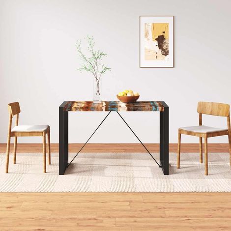vidaXL Table à manger Bois de récupération massif 120 cm (1/5)