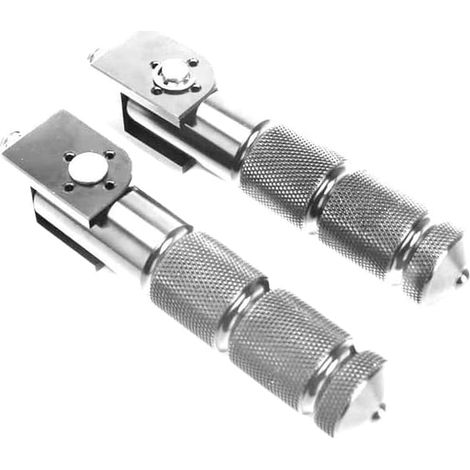 Repose-pieds arrière pour moto, pliable en alliage d'aluminium, avec boulons de fixation de 8 mm pour une installation sécurisée sur diverses motos (argent). (1/5)