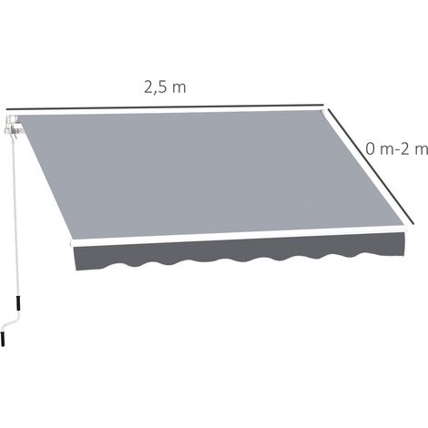 Store banne manuel rétractable 2,50m GABRIELE gris (1/3)