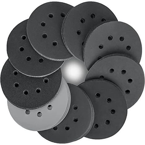 Papier abrasif 125mm Klett Nass Trocken Schleifscheiben, 80 pièces Siliciumcarbid Klett Körnung (1/5)
