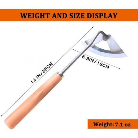 Binette - 35 Cm - Manche Bois Massif - Pour Désherbage Et Travaux De Jardinage - 1 Pièce (1/3)