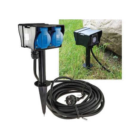 ChiliTec Gartensteckdose 2-fach mit Zeitschaltuhr (1/5)