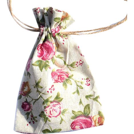 Set mit 10 Geschenktüten mit Kordelzug für Gastgeschenke, Schmuck und Süßigkeiten bei Hochzeiten (1/5)