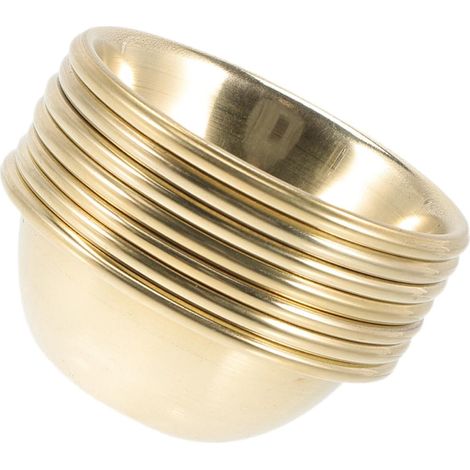 Lot de 7 Bols D'offrande Jaunes 9 Cm, Bols D'eau Bénite pour Rituels Bouddhistes, Conteneurs Religieux Décoratifs pour Contemplation et Cérémonies Sacrées (1/5)