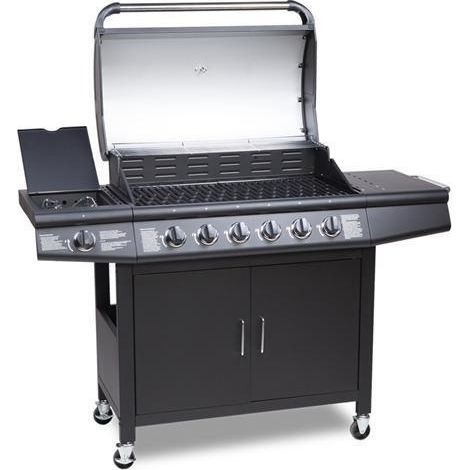 CosmoGrill 6+1 Pro Gas Burner Grill Barbecue Incl. Side Burner With Cover