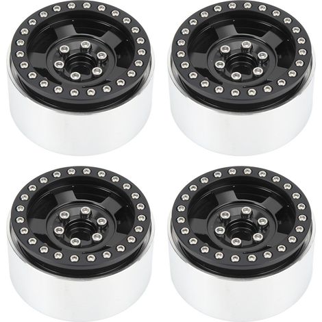 4-teiliges professionelles RC-Radset aus Aluminiumlegierung für RC-Modellautos im Maßstab 1:10 – Schwarze Ersatzräder (1/5)