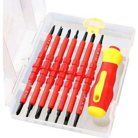 jeu de tournevis isolés CR-V, Kit d'embouts de vis magnétiques Phillips fendus à Double extrémité, outils à main de réparation (1/5)