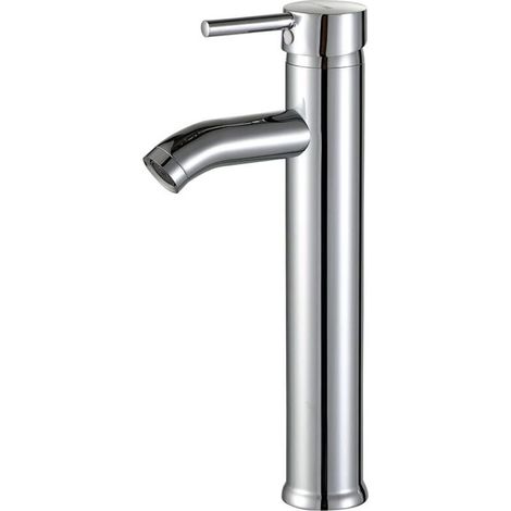Robinet Salle de Bain, Mitigeur Lavabo, Robinet Haut pour Vasque Salle de Bain, Corps en Acier Inoxydable, Finition Chromée, Équipé de Deux Flexibles (Eau Chaude et Eau Froide), SF-11801 (1/4)