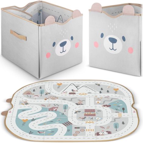 Aufbewahrungsbox und spielmatte nk 408 nukido - grau