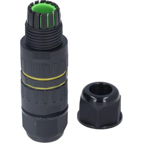Connecteur Étanche IP68 pour Extérieur Jardin Droit 5 Fils Borne M25 10-14mm (1/5)