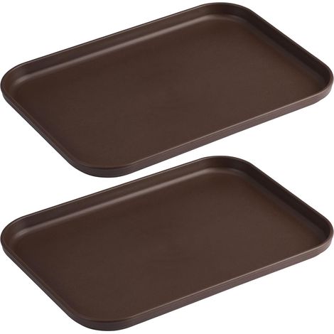 2 Plateau, Rectangulaire, Plastique, Antidérapant, Marron, Cuisine, Café (1/5)