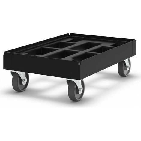 eurokraft basic, Rouleur simple, noir, en matériau recyclé,