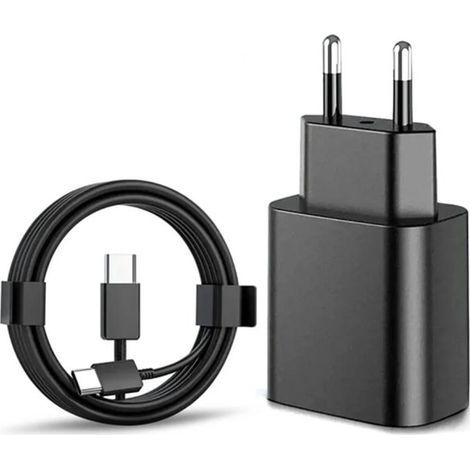 Chargeur rapide de remplacement Samsung 45 W (USB-C) + câble USB-C de 2 m – Noir