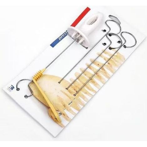 Coupe-pommes de terre en spirale manuel « Tornado » — Trancheur multifonction rotatif pour légumes, doté de 4 tiges en acier inoxydable — Ustensile de cuisine pour fruits et légumes.