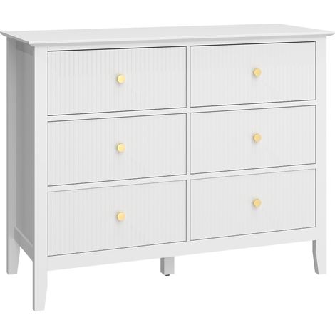 Sideboard mit 6 Schubladen, Weiß, 100 x 40 x 78 cm