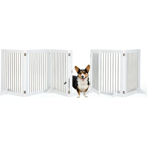 Costway – Barrière de sécurité autoportante 6 panneaux en acier inoxydable – Dimensions 80x61 cm – Charnières rotatives 360° – Installation sans perçage (1/5)
