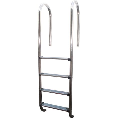 Steinbach schmale Edelstahl-Einbauleiter 4-stufig für Swimming Pools, 4 Stufen