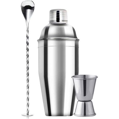 Ensemble de 3 shakers à cocktails en acier inoxydable pour barman amateur (5 ou 6 pièces) (1/5)