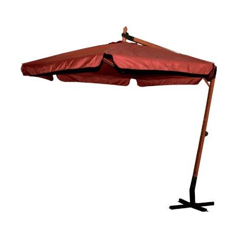 Ombrellone da giardino in legno naturale 300 cm telo Bordeaux