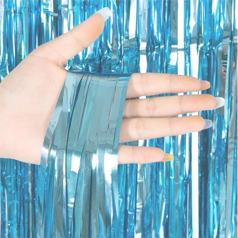 Rideau à paillettes — 200 x 100 cm — Idéal pour les décorations de fêtes, mariages et anniversaires — Bleu clair