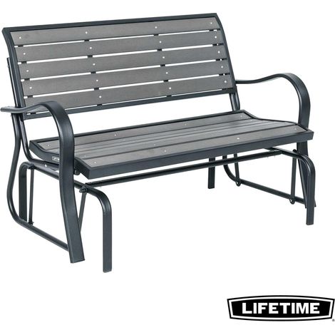 Banc d'Extérieur Coulissant, Balancelle PEHD, Gris LIFETIME 60276 (1/5)