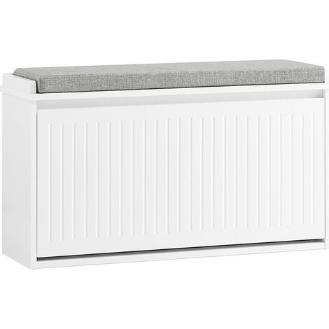 SoBuy Scarpiera da Ingresso Scarpiera con ribalta Cassapanca Portascarpe con cuscino, L62xP25xA46cm FSR98-W (1/5)
